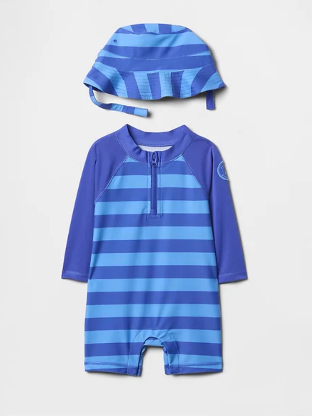 GAP Blue Striped Baby Rash Guard Swim Set